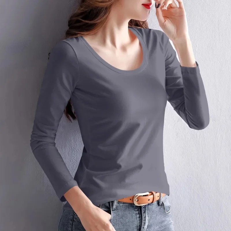 Dark gray round neck long sleeve