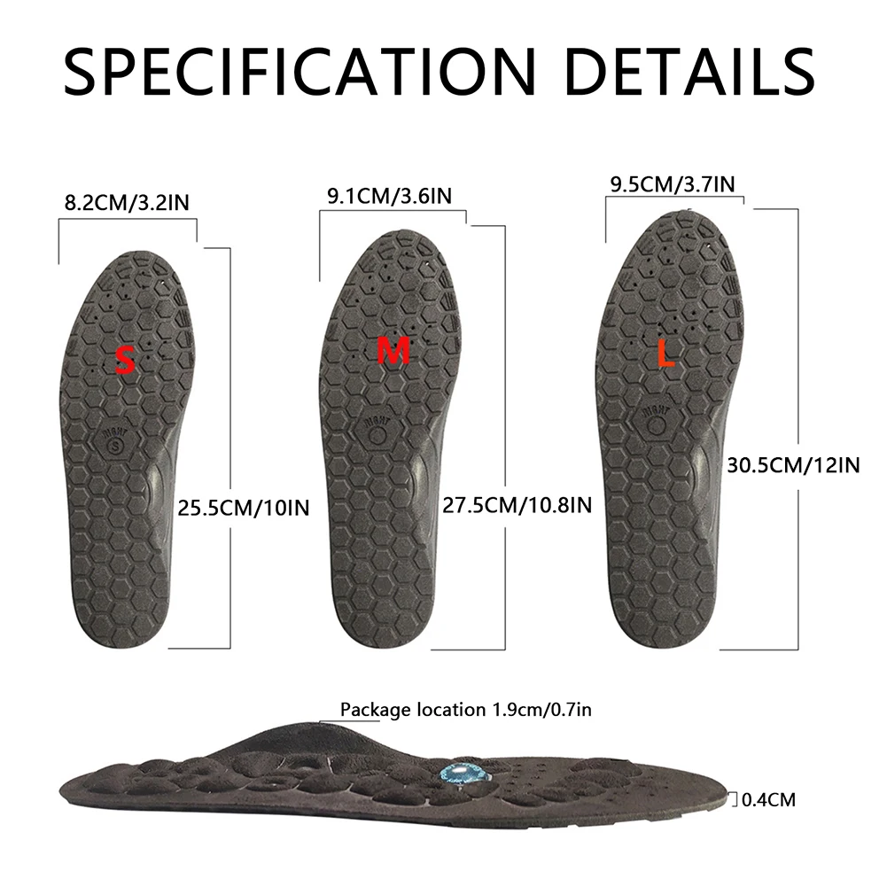 Acupressure Massaging Magnetic Shoe Insoles Foot Therapy Reflexology Pain Relief Fatigue Shoe Inserts Shoe-Pad