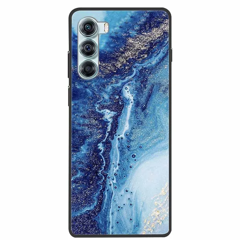 Marble Silicone Black Soft Protective Phone Case Cover