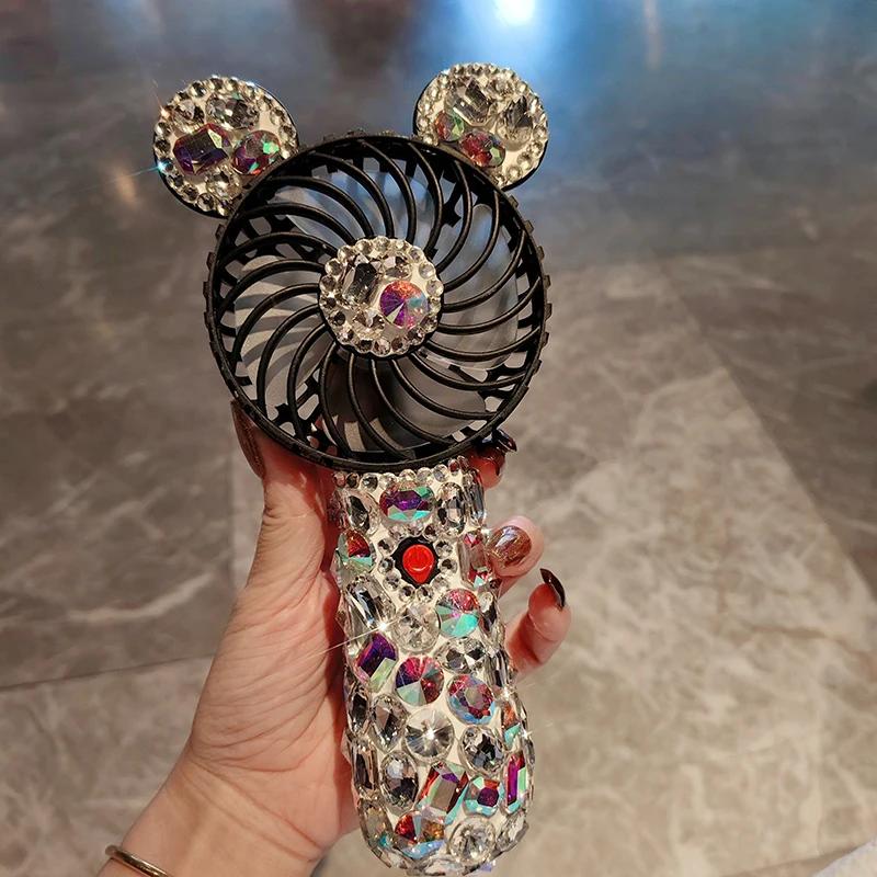 Portable Electric Fan with Rhinestones.