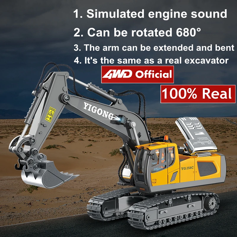 4WD Remote Control Excavator Dump Truck for Kids 3