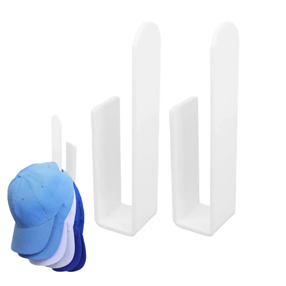 2/4/6/8Pcs Baseball Cap Holder Wall Mounted Hat Organizer Hooks L-Shaped Design Multipurpose Easy Installation Acrylic Hat Racks 3