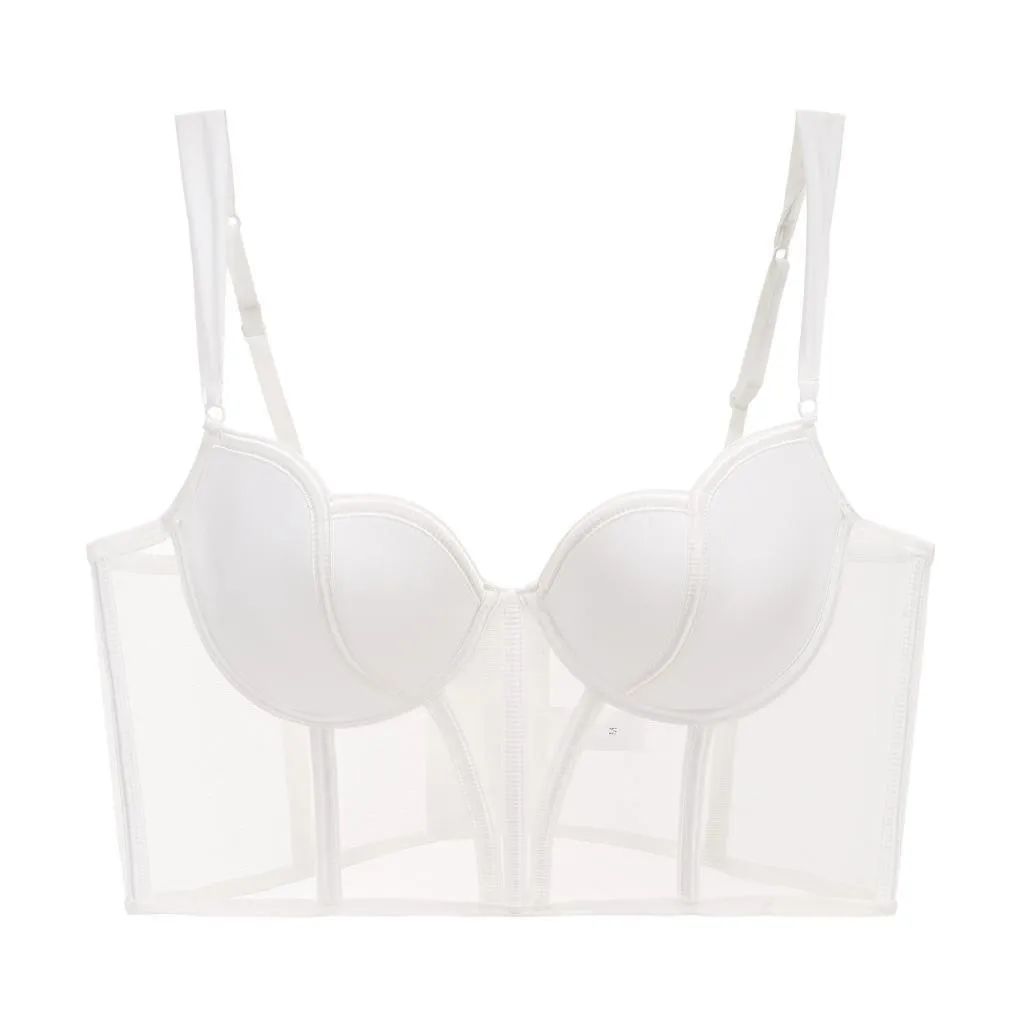 Womens Bra Women Push Up Transparent Lingerie Sexy Shaper Bra Thin Beauty Back Comfortable Underwear Adult's Fishbone Gauze Bralette