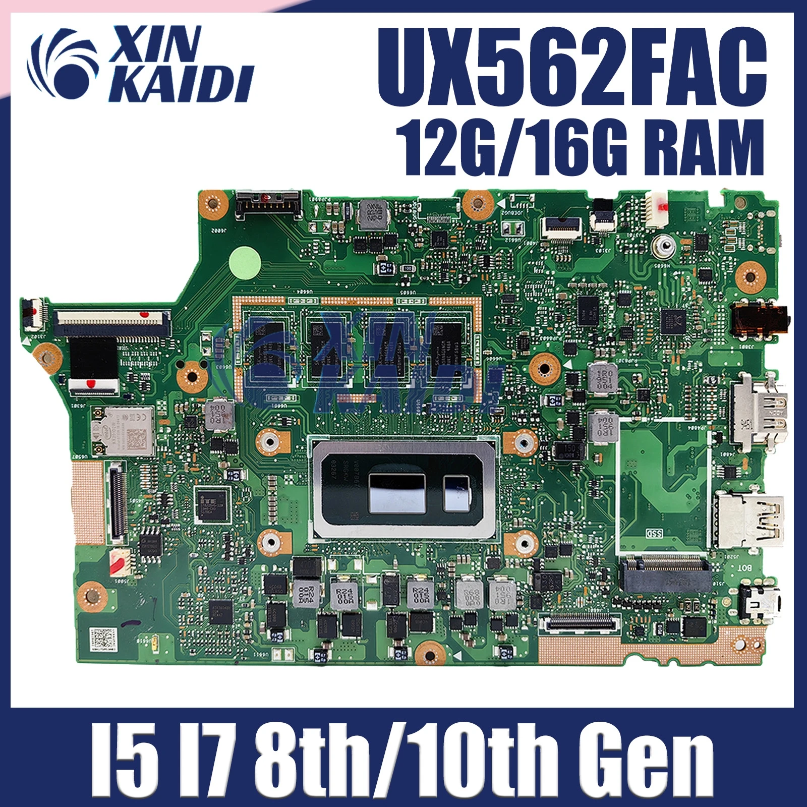 Материнская плата для ноутбука UX562FAC Материнская плата ASUS Zenbook Flip 15 UX562FN Q526FA UX562FA с женской строчкой, 12 Гб RAM UMA