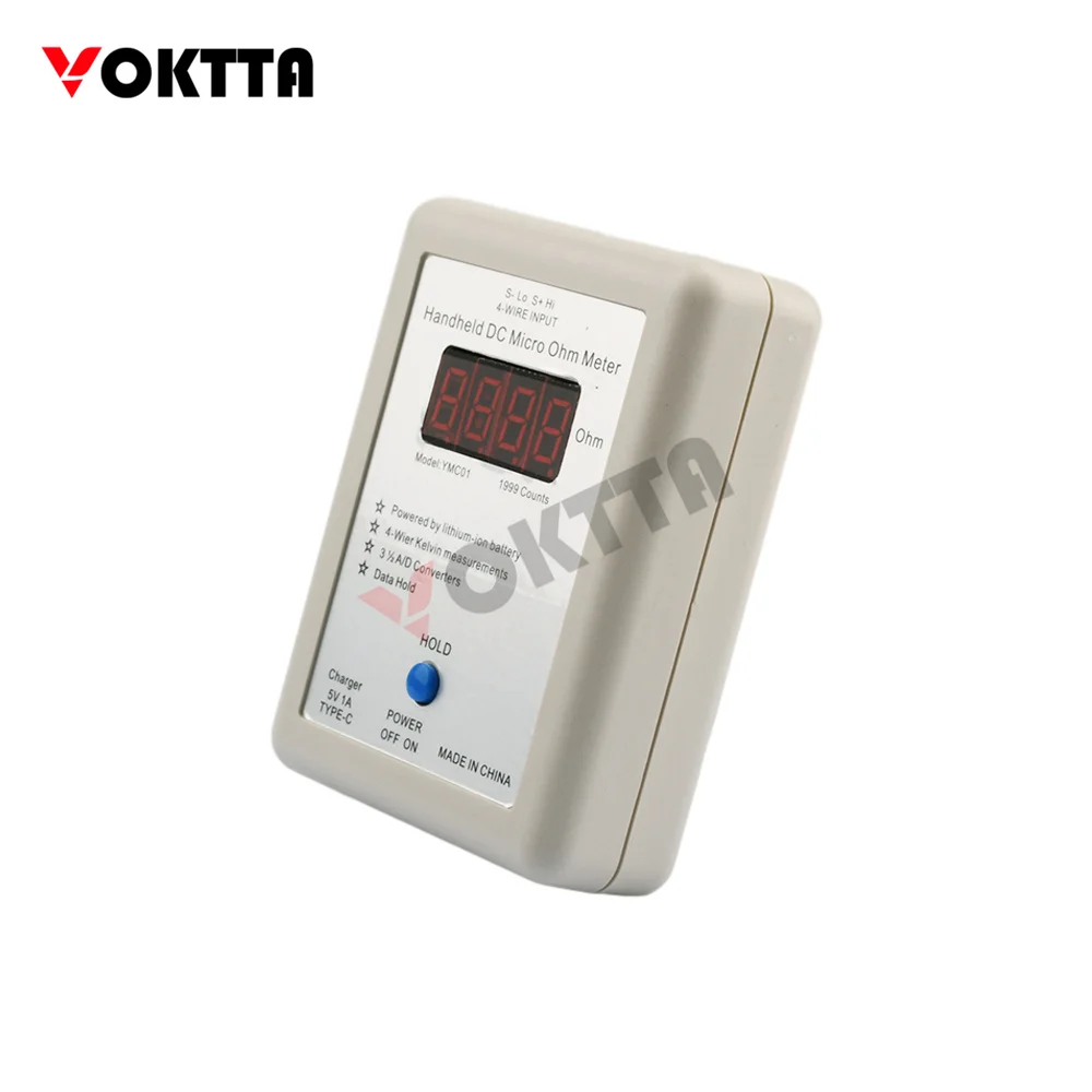 Resistance Tester Multifunctional Tester Ymc01 Handheld Dc Milliohmmeter Dc Low Resistance Tester Rechargeable Four-Wire Ohmmeter Line Micro-Resistance Meter