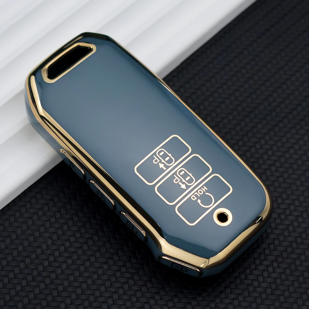 Key Case Key Case Cover Car Key Shell Flip Key Fob Shell Gold 7 Button Tpu Car Key Case Cover for Kia Sportage Niro Hybrid Sorento MQ4 EV6 GT-Line K8 V6