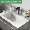 31" LED Floating Bathroom Vanity with Sink, High Gloss Single Sink Wall Mounted Bathroom Storage Vanity Cabinet 5