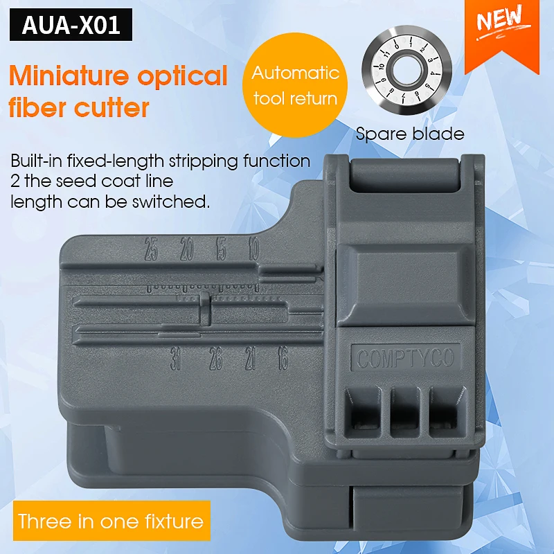 

COMPTYCO Fiber Cleaver AUA-X01 Cable Cutting Knife FTTH Fiber Optic Knife Tools Cutter Fiber Cleavers 12 Surface Blade