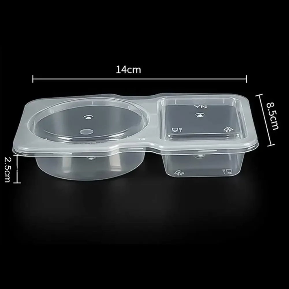 5/10/20/30Pcs Condiment Container Holder Dual Compartment Spice Box with Lids Reusable Snack Container for Dips Sauce