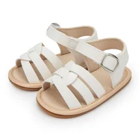 Summer New Baby Boy Girl Sandals Baby Shoes PU Anti-slip Soft Rubber Sole Newborns First Walkers Beach Infant Sandals 2