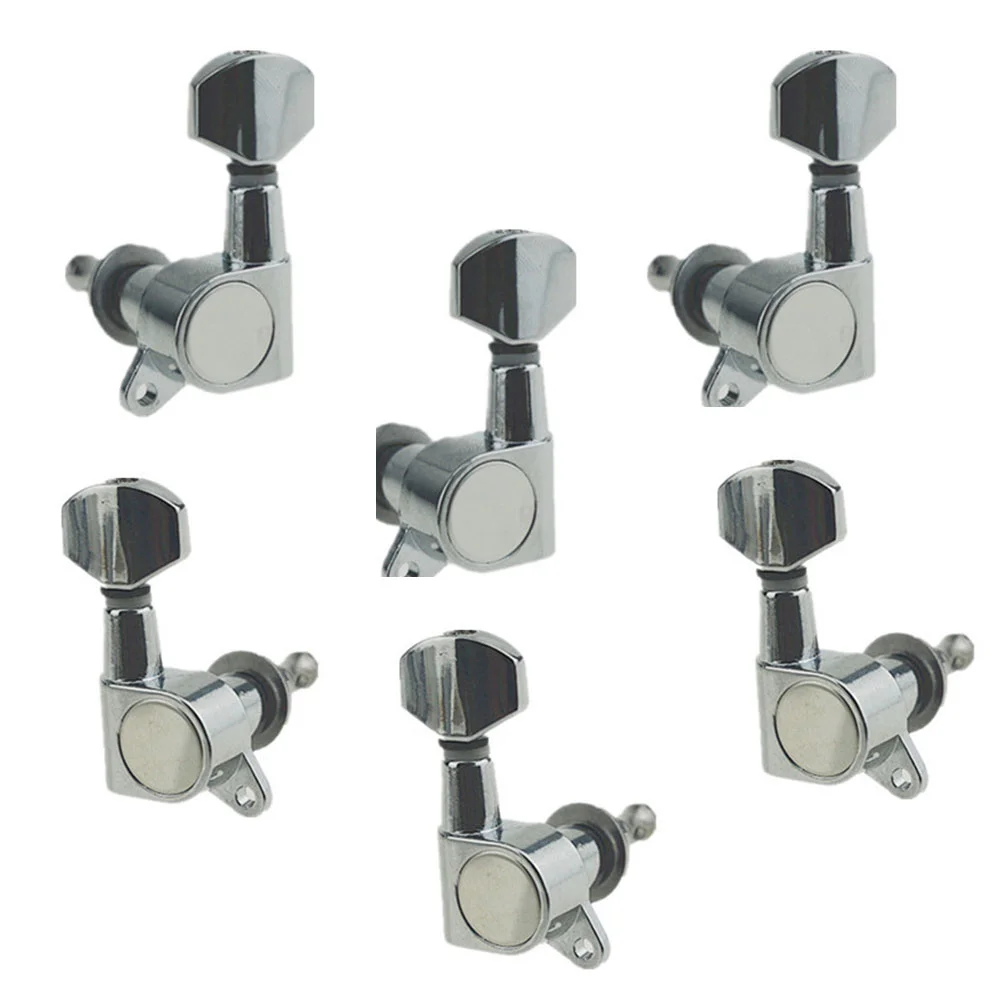 

Guitar Tuning Pegs Tuners Machine Heads Chrome Guitar Parts (3*Right + 3*Left)