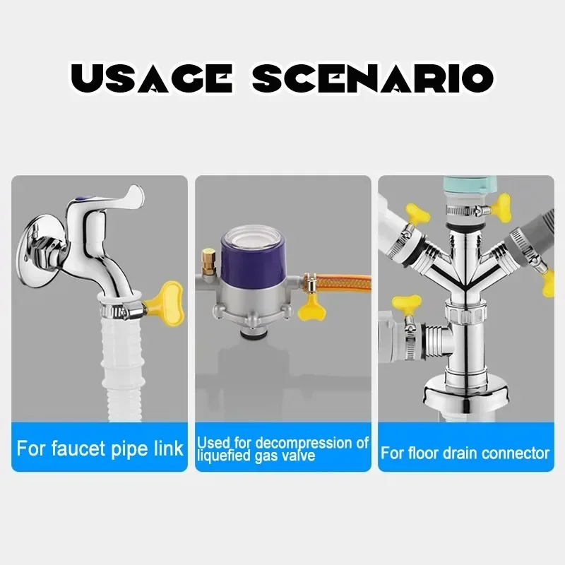 Worm Gear Hose Clamp Handle Adjustable Key Clamp Plastic Tube Clip Stainless Steel Water Pipe Automotive Mechanical hose clamps plastic clamps pipe clamps