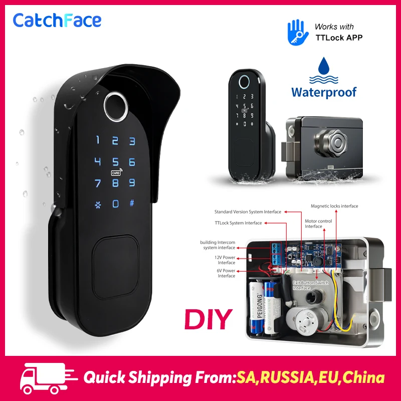 Fingerprint Door Lock Waterproof Outdoor Gate Bluetooth Lock Tt Lock
