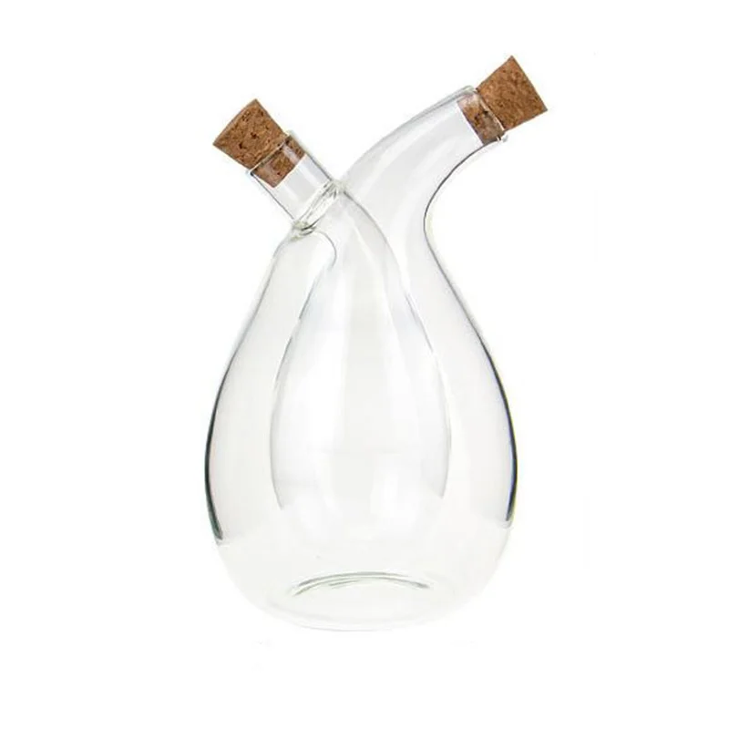 Household kitchen glass 2-in-1 high borosilicate glass oil kettle double mouth fine mouth kitchen sealed sauce and vinegar