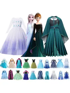 Платье принцессы Анны и Эльзы из «холодного сердца» для девочек, аксессуары для дня рождения, Детский Рождественский косплей, «Снежная коро...