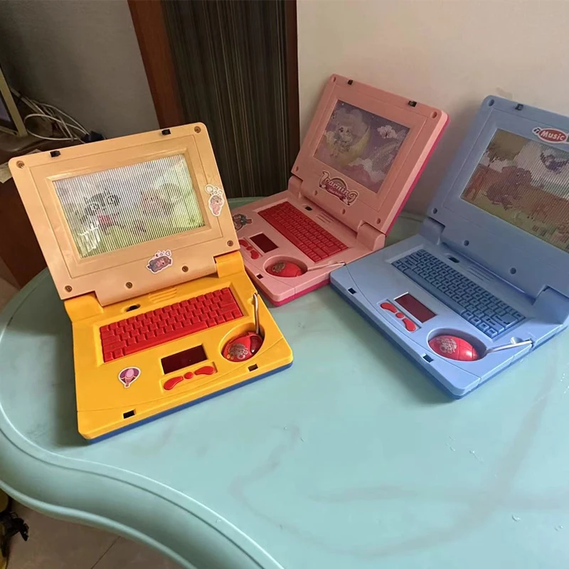 Mini Simulation Notebook Light Music Cartoon Computer Children's Enlightenment Laptop Education Computer Model Toys