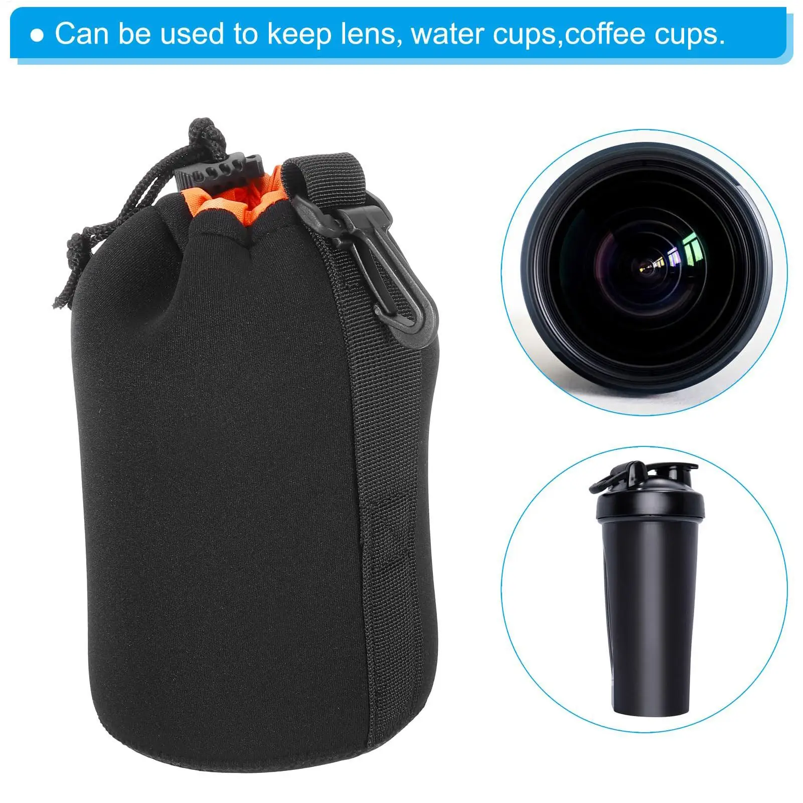 Thick Padded Neoprene Camera Lens Pouch – Soft Protective & Wear-Resistant Storage Cover