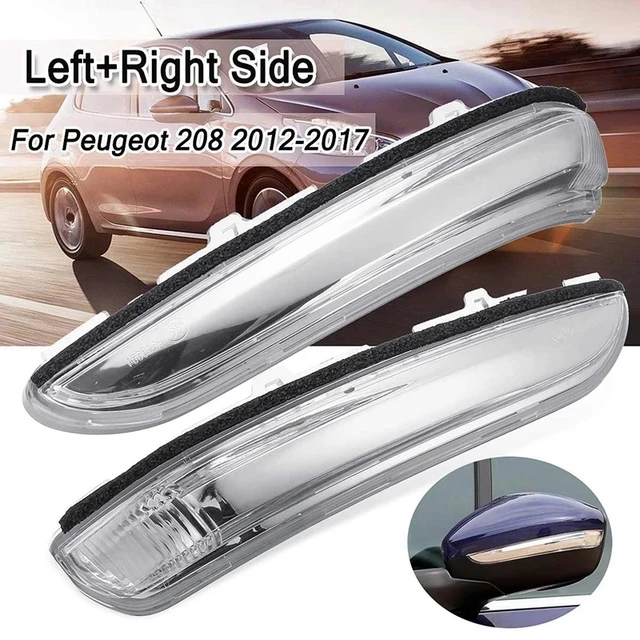 Car Door Wing Rearview Mirror Turn Signal Indicator Light Lens Cover for Peugeot  208 2008 2012-2017 1607512680