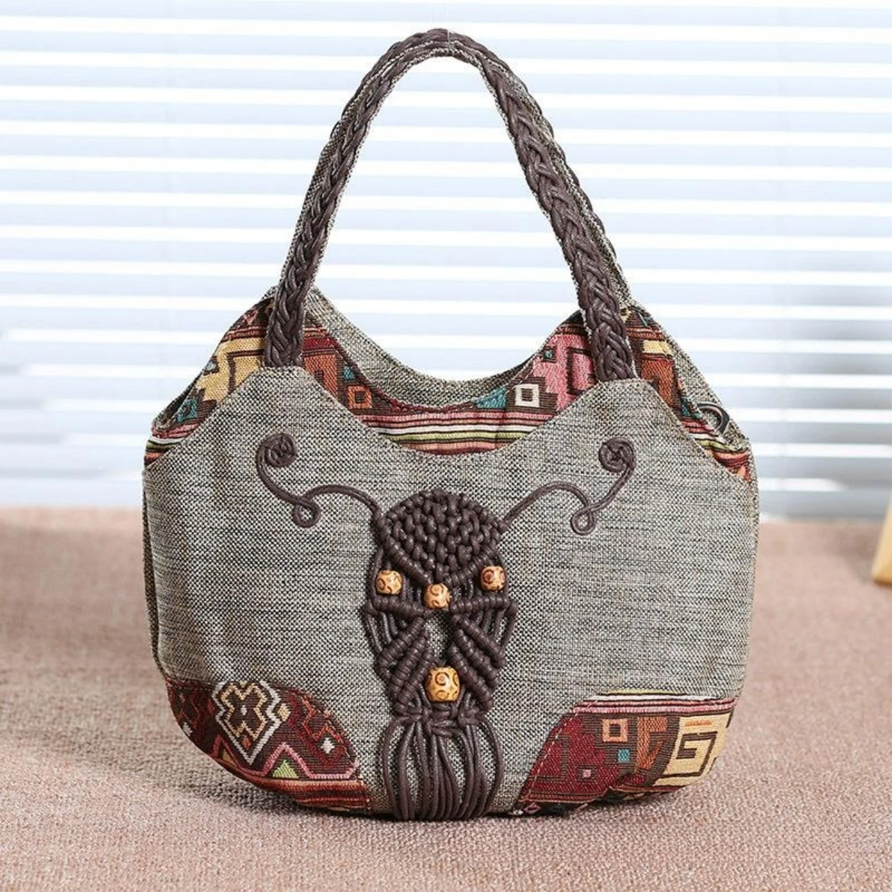 New Original Women's Bag Ethnic Style Handbag Fresh Handbag Woven Women's Bag