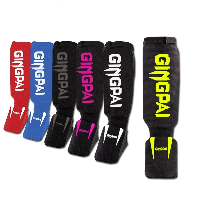 

Cotton Boxing shin guards MMA instep ankle protector foot protection TKD kickboxing pad Muaythai Training Leg support protectors