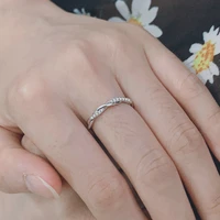 ZHOUYANG Dainty Ring For Women Thin Temperament Winding Wedding Engagement Ring Silver Color Crystal Fashion Gift Jewelry DZR018 - Image 2