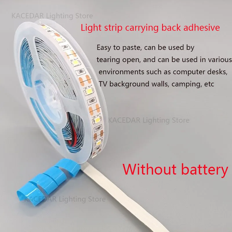 3AA Battery Powered LED Strip Non-Waterproof 2835 60LEDs/M 50CM 1M 2M 3M 4M 5M LED Tape with Battery Box Warm/cold White Strip