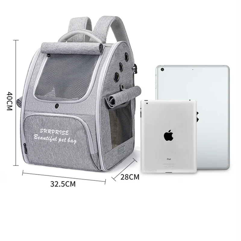 Cat Backpack Pet Carrier Bag Portable Collapsible Breathable Thickened Straps Easy to Clean Pet Travel Carrier Backpack