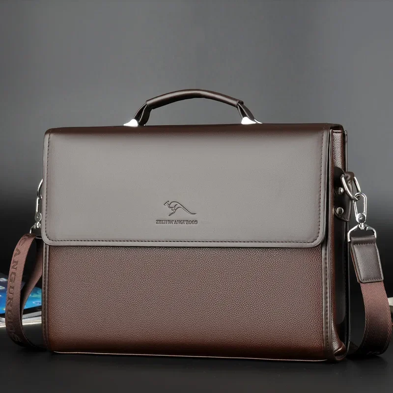 Men Tote Bag Pu Leather Briefcase Handbags Large Man Laptop Bags Business Male Shoulder Crossbody Bag Luxury Designer leather briefcase