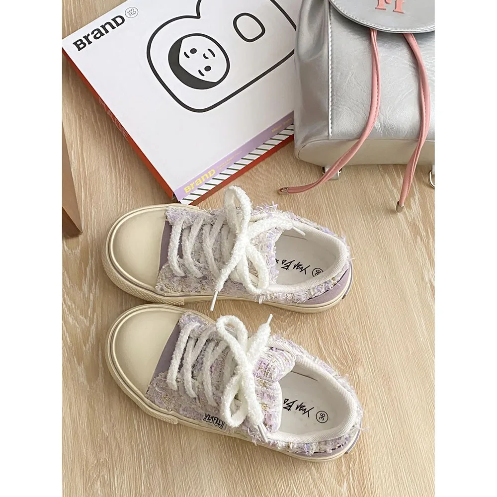 2024 Spring Instagram Trendy Women Canvas Shoes Comfortable/Breathable Women Sports Shoes Fashion Checkered Women Shoes 24-176