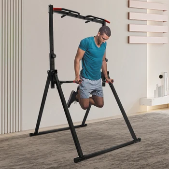 Adjustable Pull Up Bar, 200kg Load Foldable Home Gym Multi-Function Training Station with Parallel Bars for Strength Training 2