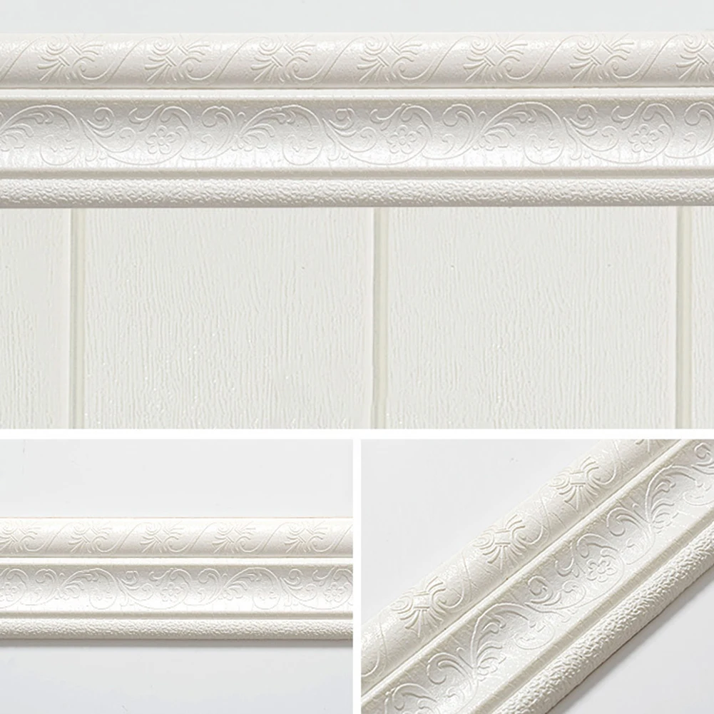 Description Picture 2 of item3D Wall Trim Line Skirting Border Self Adhesive Waterproof Baseboard Wallpaper Wall Sticker For Living Room Home Decor