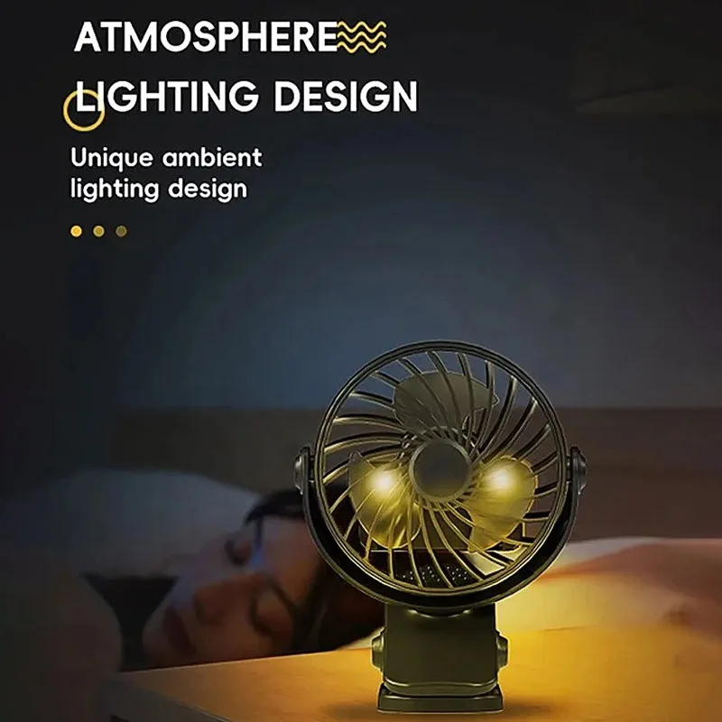 Portable Clip on Fan USB Desk Fan 3 Speeds Quiet Wind 720° Rotate Personal Electric Fan Standing fans For Office Student Deskto