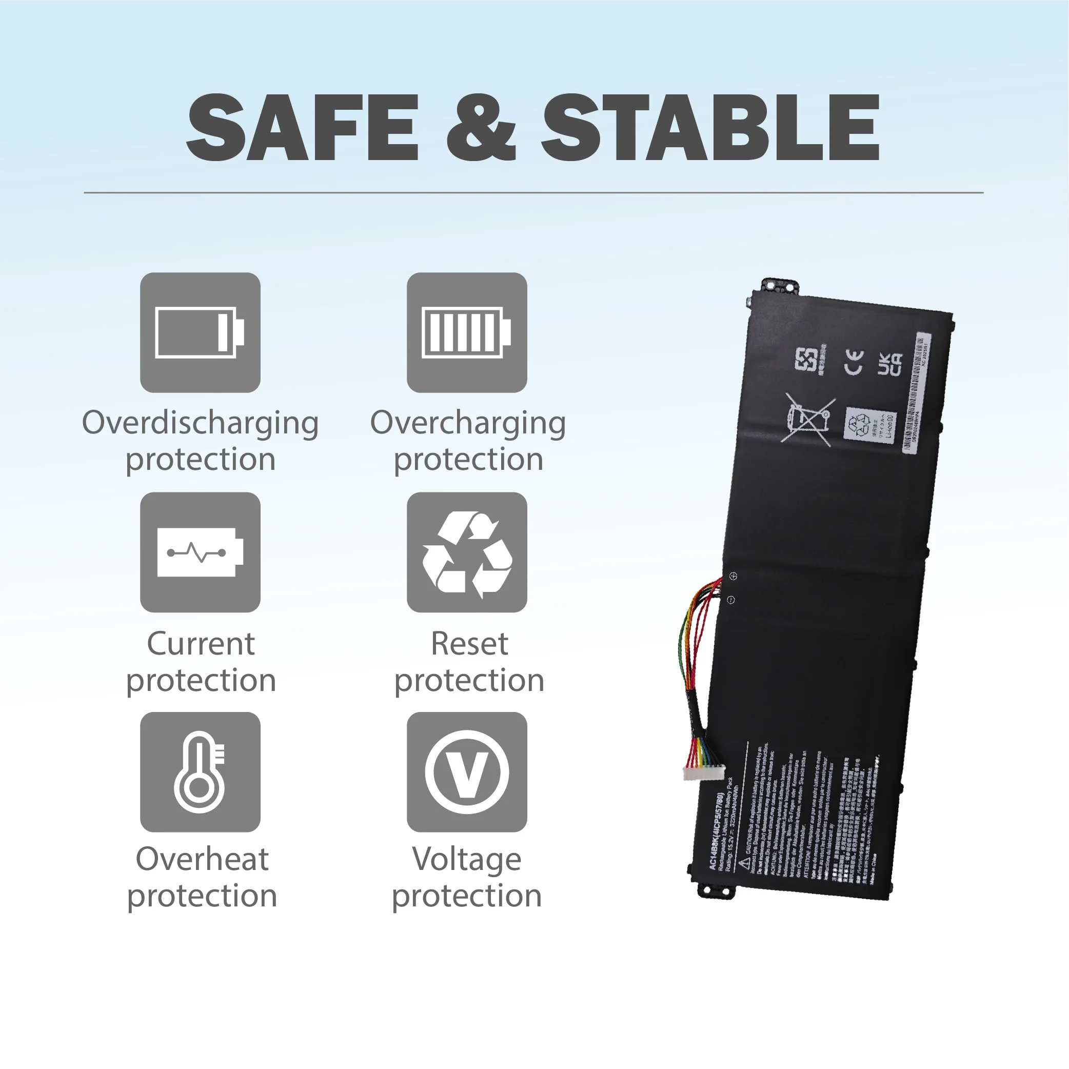 High-Performance Replacement Laptop Battery for Acer Aspire and Swift Series