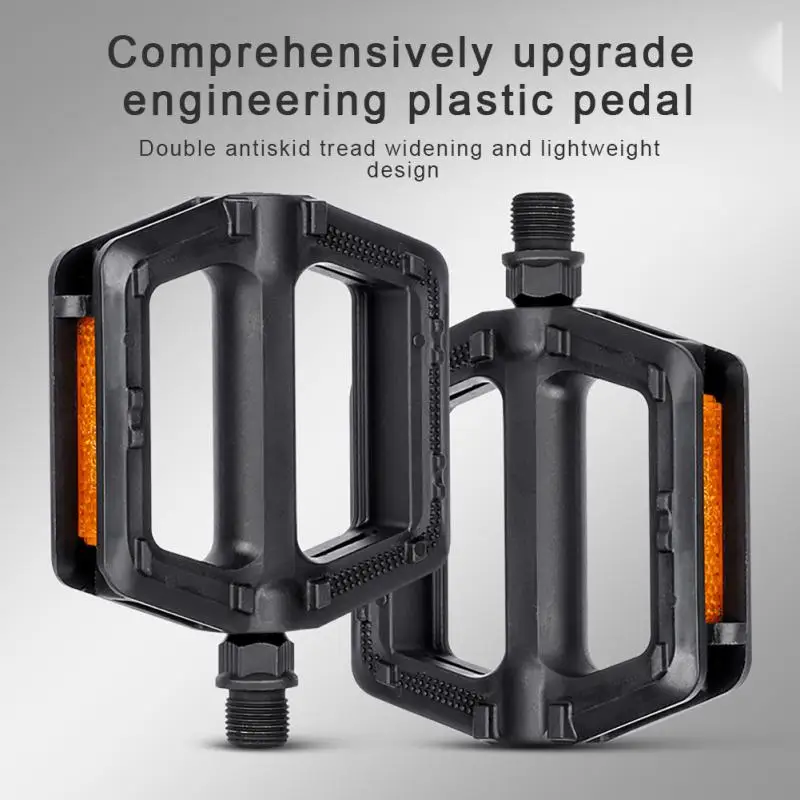 Reflective Sequins Bicycle Pedals Sealed Bearing Cutout Design Bicycle Ball Pedals Widened