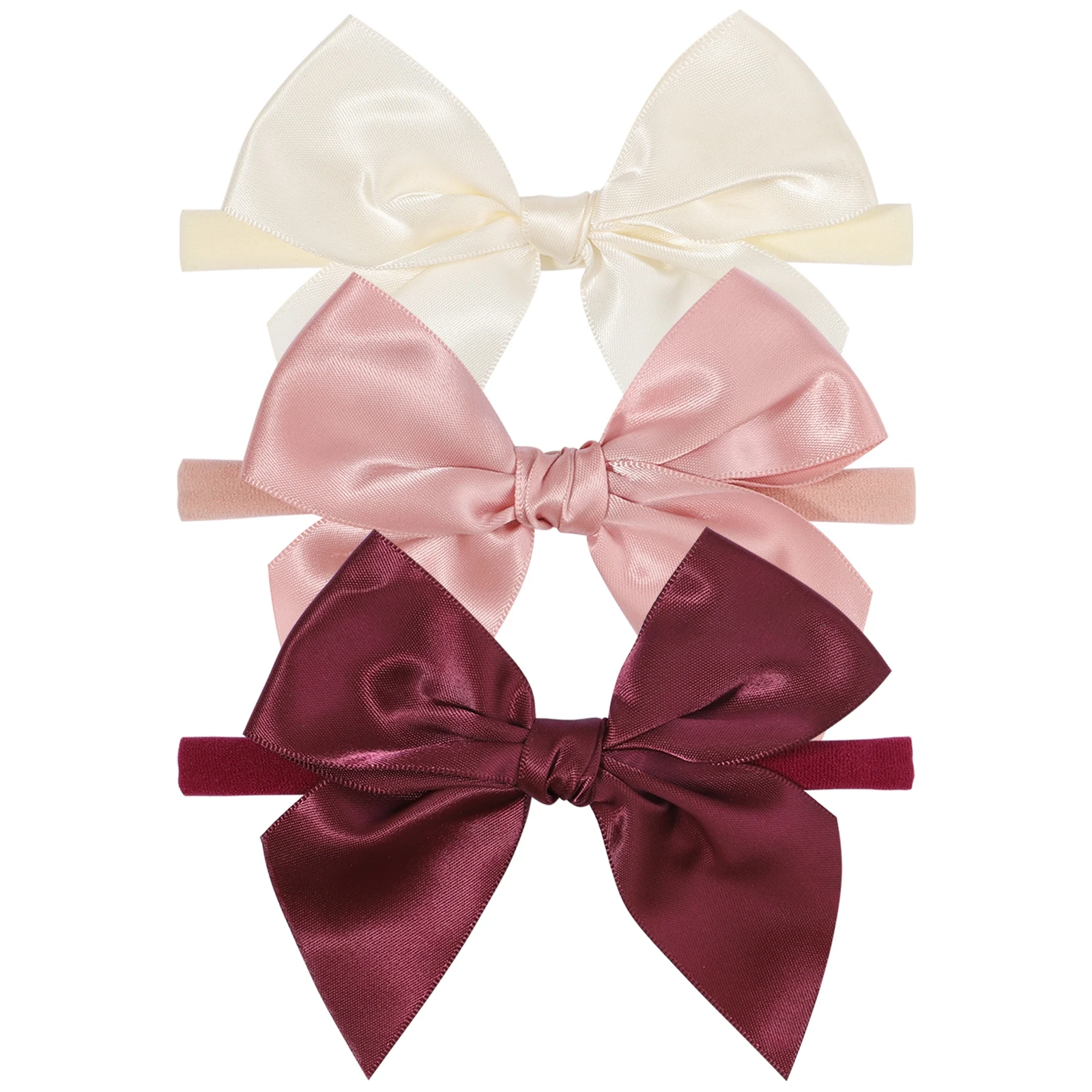 

36pc/lot 4Inch Satin Ribbon Hair Bows Nylon Headband Baby Bow Elastic Hair Bands Kids Girls Hair Bow Nylon Headbands Wholesale