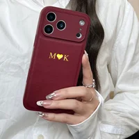 Personalized Luxury Customized Name 3D DIY Hot Engrave Faux Leather Phone Case For iPhone 17 16 15 14 13 Pro Max Plus Air 4