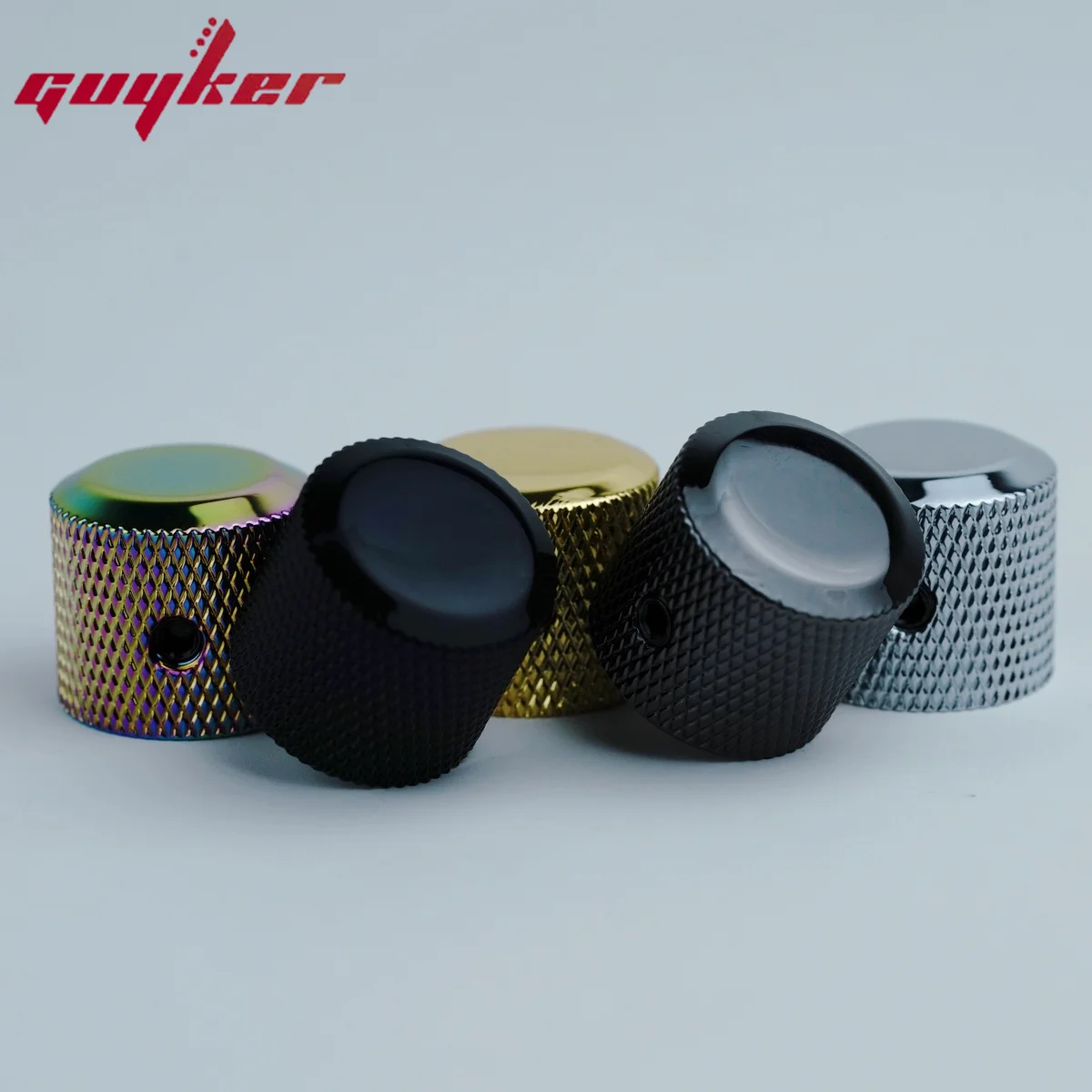 Guyker 3 Pcs Guitar Knobs For 6mm Dia. Shaft Pots- Brass Dome Control
