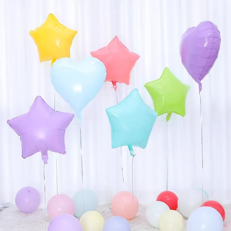 5pcs 18inch candy color star balloons heart-shaped Foil ballon wedding party decoration Birthday floating bal Thicken Ballons