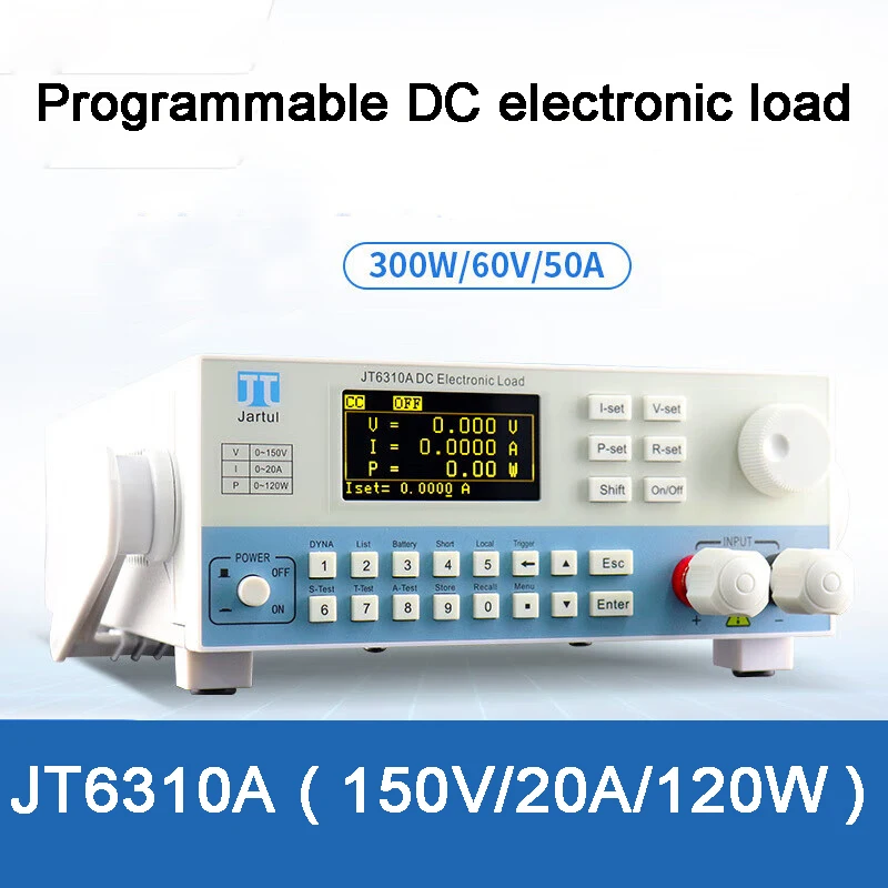 프로그래밍 가능한 DC 전자 부하 테스터, 전자 부하 JT6310A, 150V