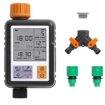 Automatic Digital Electronic Water Timer System Garden Double Outlet Irrigation Watering Timer Controller Without Battery 1