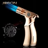 Creative Strong Firepower Butane Gas Lighter Turbo 4 Torch Blue Flame High Pressure Jet Straight Cycle Cigar Lighter Men's Gift 1