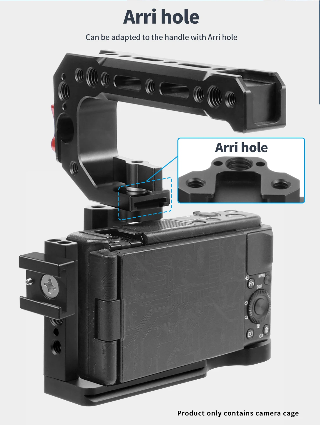 ZV1 Kamerakäfig Rig Stabilisator für Sony ZV1 SLR Kamera Kaltschuh 1/4 3/8 Arri Halterung für Mikrofon LED-Lichtverlängerungshalter Vlog-Käfig – Detail 8