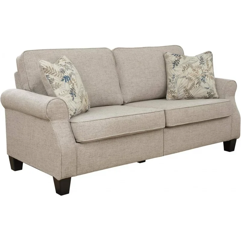 

Signature Design by Ashley Alessio Modern Sofa with 2 Throw Pillows, Beige