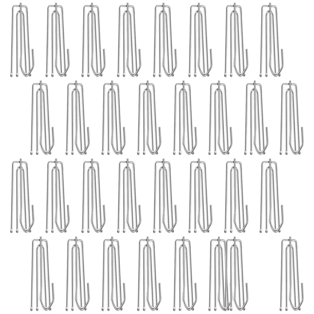 

30 Pcs Vulnerable Curtain Hook Drapery and Pin Stainless Steel Hooks for Pleated Drapes