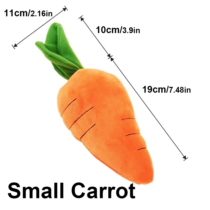 Carrot Plush Chew Toy for Dogs - Pet Sound Playing Accessory