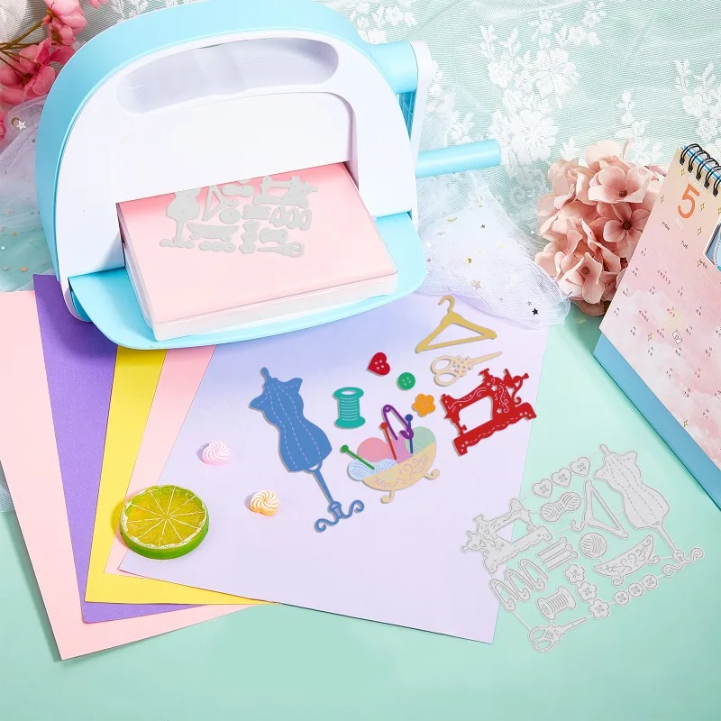 DIY 스크랩북 축제 생일 웨딩 카드 만들기 앨범, 금속 절단 다이 천, 행어 다이 컷, 재봉틀 1 개