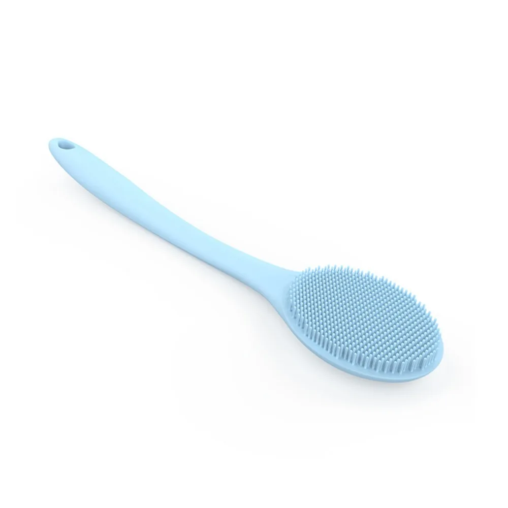 Double-Sided Silicone Back Scrubber Long Handle Long Handle Body Bath Brush Mud Back Scrubber Shower Massage Exfoliation Brush