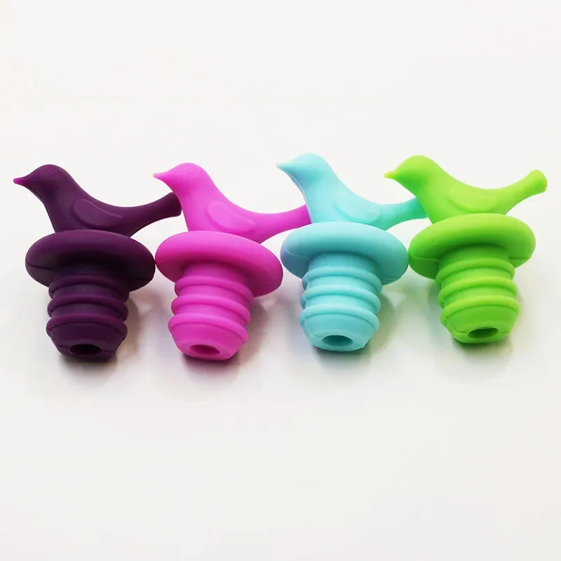 Creative Bird Design Wine Stopper Silicone Wine Cork Stopper Plug Cover Bottle Caps Bottle Pourer Stoppers wine stopper wine stoppers bottle pourer