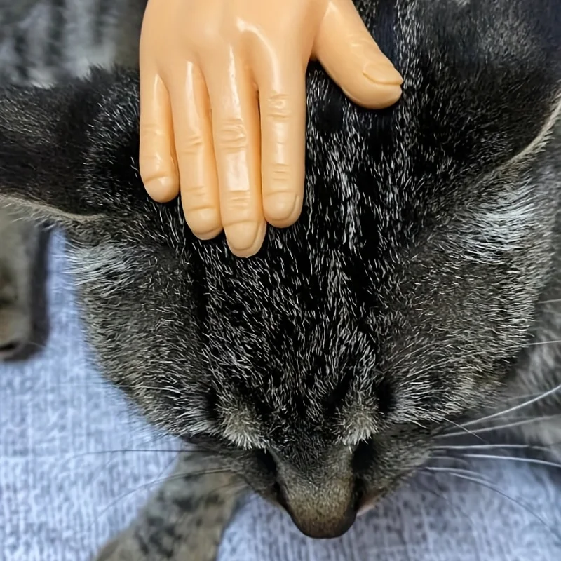 2pcs/3pcs-Simulation small palm rock paper scissors + finger stick interactive massage cat mini creative gesture little finger