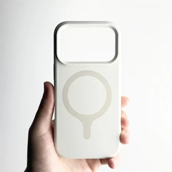 Magnetic Liquid Silicone Shockproof Phone Case with Wireless Charging Compatibility - iPhone 16 (Beige)